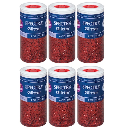 Spectra Glitter, Red, 4 oz. Per Jar, 6PK P91640